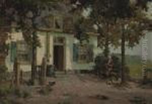 In Front Of The Farmhouse by Gerardus Jacobus Delfgaauw