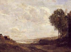 Landscape by the Lake by Jean-Baptiste-Camille Corot