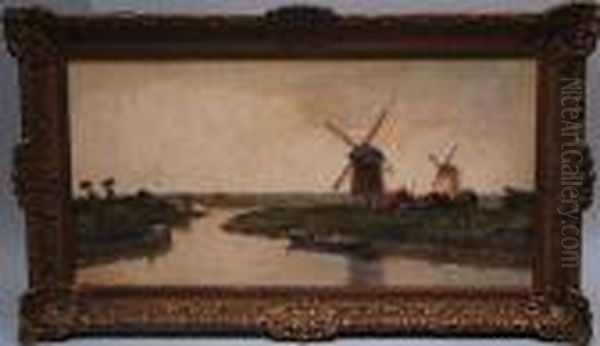 A Windmill On The Bank Of The River - view 1