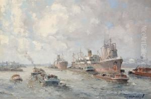 Hustle And Bustle In The Rotterdam Port