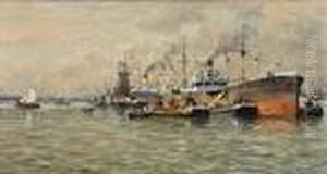 Zeehaven by Gerardus Jacobus Delfgaauw