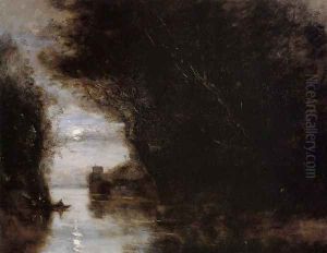 Moonlit Landscape by Jean-Baptiste-Camille Corot