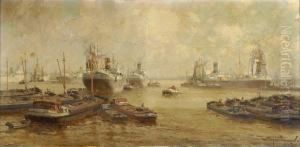 Hafen Von Rotterdam. by Gerardus Jacobus Delfgaauw
