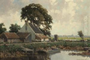 View Of A Farm Near The Water