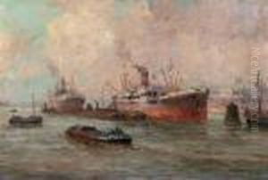 Zeehaven by Gerardus Jacobus Delfgaauw