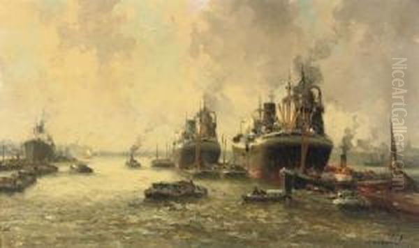 Steamers Arriving At The Port Of Rotterdam - view 1