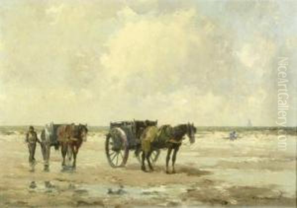 Seaweed Gatherers On The Beach - view 1