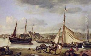 The Merchant's Quay at Rouen, 1834 by Jean-Baptiste-Camille Corot