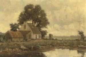 Bij Voorschoten: A White Farmhouse