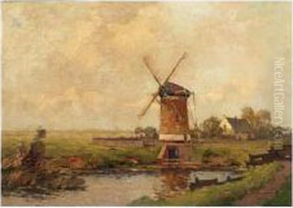 A Polder Landscape With Windmill - view 1