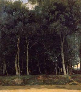 Fontainebleau, the Bas-Breau Road by Jean-Baptiste-Camille Corot