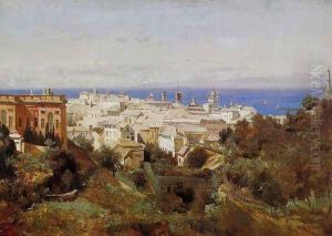 View of Genoa from the Promenade of Acqua Sola by Jean-Baptiste-Camille Corot