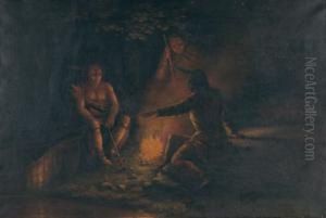 Indian Encampment by Georges Marie Joseph Delfosse
