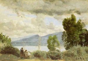 View of the Chalet de Chenes, Bellevue, Geneva by Jean-Baptiste-Camille Corot