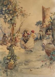 Tarantella Sullo Sfondo Del Vesuvio