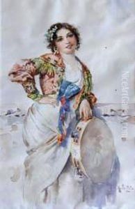 Popolana Con Tamburello by Arnaldo Delisio