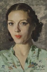 Portrait De Jeune Femme Au Kimono by Arnaldo Delisio