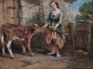 Feeding The Calf by John Henry Dell
