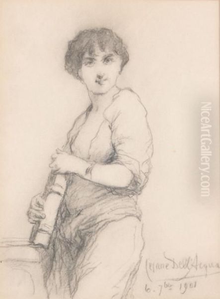 Young Woman With Book - view 1