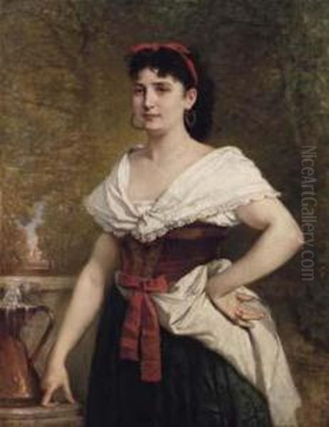Giovane Donna Romana Alla Fontana - view 1