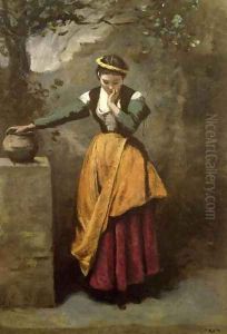 Dreamer at the Fountain, c.1860 by Jean-Baptiste-Camille Corot