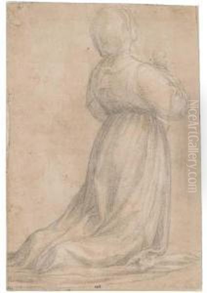 A Kneeling Woman Praying, In Profile To The Right - view 1