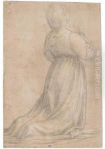 A Kneeling Woman Praying, In Profile To The Right