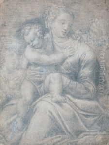 Die Heilige Familie Mit Einem Engel. by Fra Bartolommeo della Porta