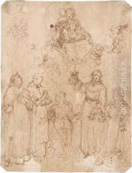 The Madonna And Child Appearing To Five Saints - view 1
