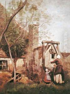The Well, 1850-60 by Jean-Baptiste-Camille Corot