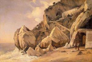 Rocks in Amalfi by Jean-Baptiste-Camille Corot