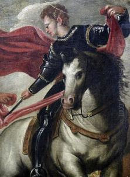 St Martin Dividing His Cloak Agnews Label Verso, Ex; Hume Collection As Pordenone - view 1