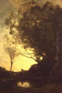 The Evening by Jean-Baptiste-Camille Corot