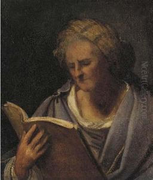 A Sybil With A Turban Reading A Book - view 1