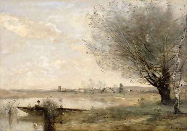 Fisherman Moored at a Bank - view 1