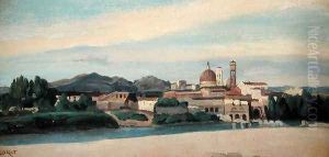 View of an Italian Village by Jean-Baptiste-Camille Corot