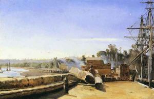 Shipyard in Honfleur by Jean-Baptiste-Camille Corot