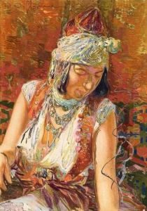 Portrait D'algerienne. by David Dellepiane