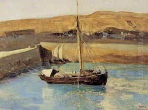 Honfleur - Fishing Boat by Jean-Baptiste-Camille Corot