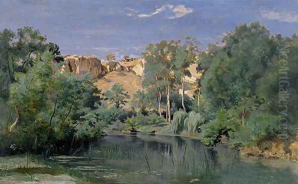 Wooded Landscape with a Pond, c.1830's - view 1
