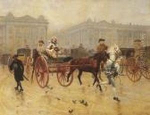 Place De La Concorde, Paris by Charles Edouard Edmond Delort
