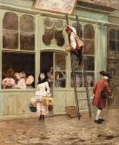 The Opening Of The Millinery by Charles Edouard Edmond Delort