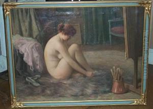Le Modele Dans L'atelier by Hermann Delpech