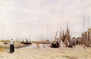 Fishermen's Quay, Trouville by Jean-Baptiste-Camille Corot