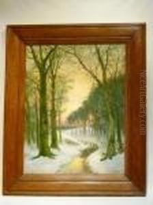 "sous-bois 
Enneige". by Willem Charles L. Delsaux