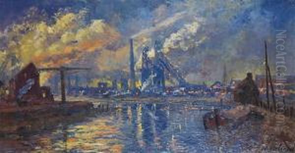 Factories Near The River Schelde - view 1