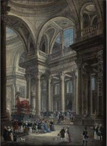 View Of The Pantheon After The Transfer Of Voltaire's Ashes by Pierre-Antoine Demachy