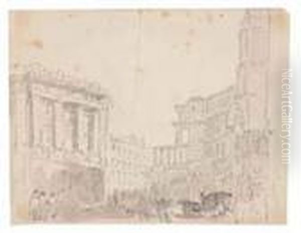 La Place De L'odeon Animee De Personnages Et Carrosse - view 1
