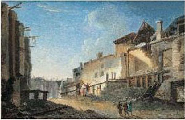 Les Destructions Devant La Colonnade Du Louvre - view 1