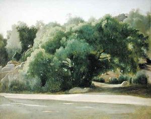 Fontainebleau, the Road to Chailly, c.1822-24 by Jean-Baptiste-Camille Corot